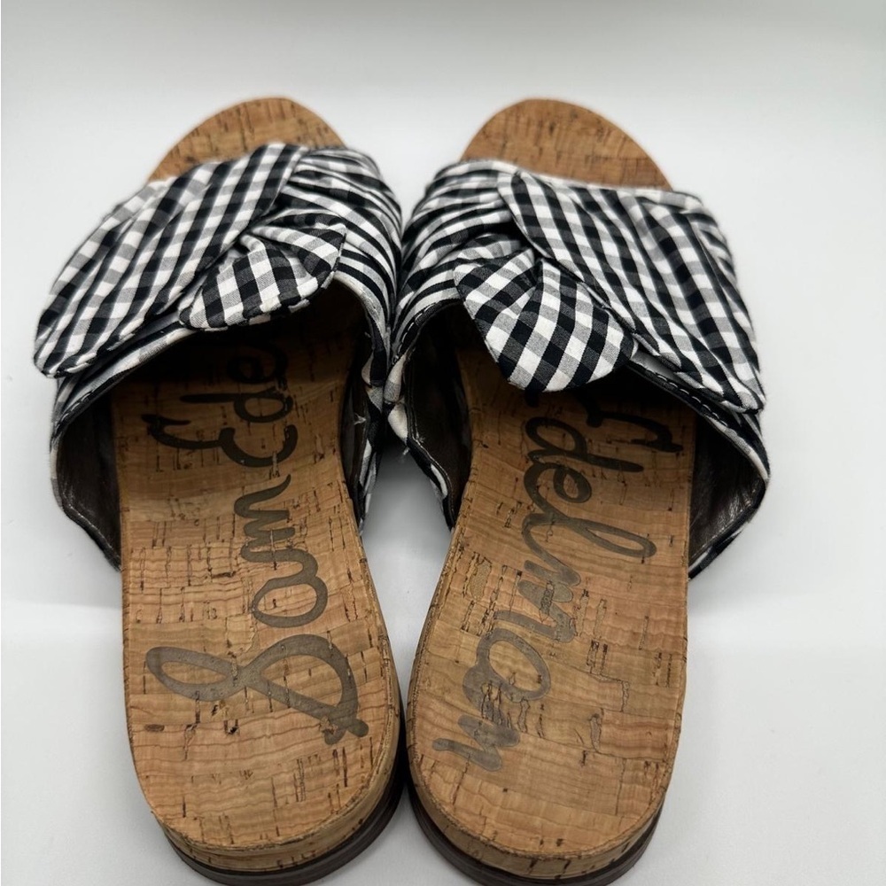 Sam Edelman Heidi Bow Slide Sandals Gingham Size 8.5 - Picture 4 of 9